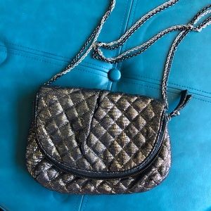 Gap metallic quilted crossbody bag